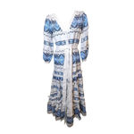 Alexis NWOT  Wylla Embroidered Linen Blend Maxi Dress XS Blue White Photo 1