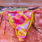 rj swim pink and yellow gradient tie side high waisted bikini bottoms Photo 7