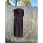 SHERRY TAYLOR Brown Ramie Rayon belt Slit Zip Hooded Dress Size‎ Large Fall Size 14 Photo 9