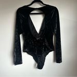Victoria's Secret NWT VICTORIA’S SECRET Black Crushed Velvet Bodysuit Women’s M/L long sleeve sexy Photo 3