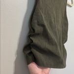 Aerie  Ribbed Cropped Ruched Tank Top Olive Green Size Medium Photo 2