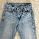American Eagle Stretch '90s Bootcut Jean in Faded Indigo split hem long length Photo 5