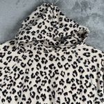 Lucky Brand  Hoodie Leopard Print Pullover Sweatshirt Casual Comfy‎ Cream Medium Photo 3