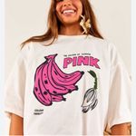 Farm Rio Pink Bananas Color Therapy Cotton Graphic Tee in off-white Size XS Photo 0