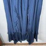 Free People NEW  Bring The Romance Navy Blue Midi Maxi Dress Handkerchief Hem Med Photo 7