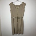 Saks 5th Avenue Saks Fifth Avenue Khaki Colored Sheath Dress with belt Size 6 Photo 4
