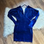 superdown  Ariana Velvet Mini Dress In Blue Photo 3