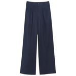 Madewell  Women’s Size 6 Navy Blue The Harlow Wide Leg Linen Blend Pants Photo 5