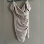 Honey and Rosie Hoco dress!! Cream asymmetrical drop shoulder dress with sparkle Photo 1