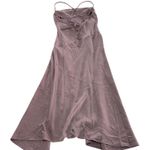 ASTR The Label Dress Womens Small Mauve Pink Gaia Satin Slip Slit Midi Formal Photo 4