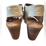Toms Sandals Womens 9 Majorca Cutout Ankle Straps Beige Side Zip Heeled Casual Photo 2