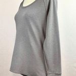 Athleta Athlete Sweatshirt Gray Long Sleeve Terry Lined Curved High Low Hem Top Size M Photo 2