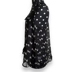 Xhilaration  Womens Tank Blouse Sz S Sheer‎ Black Cream Bow Print Racerback Photo 4