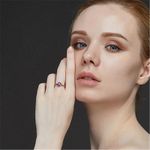 14K Rose Gold Plated Adjustable Purple Crystal Amethyst Ring for Women Photo 4