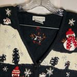 White Stag  Black/Off White Winter Snowman Scene Sweater Vest S Photo 2