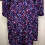 Daniel Rainn  Blue & Red Paisley Dress Pockets Lined Mandarin Collar Size Small Photo 3
