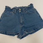 Forever 21 Paper Bag High Rise Elastic Waist Vintage Look Denim Short Photo 0