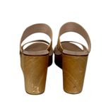 Loeffler Randall Sandals Mason Wood Wedge Slide Natural Nude Tan Women’s Size 7M Photo 9
