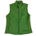 Talbots Cambridge Dry Goods | Green Quilted Lightweight Fleece Vest Full Zip Womens L Photo 0