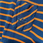 Adidas  Navy Orange Striped Stretch Tee Large Photo 9