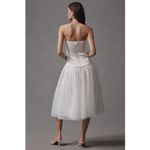 BHLDN NWT Ivory Strapless Satin Tulle Midi Bridal Dress Size Large Photo 1