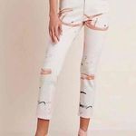 Anthropologie x Moglea Multicolor Abstract High Rise Slim Straight Jeans Size 32 Photo 2