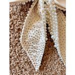 Ivory/Cream Allover Pearl Beaded Preppy Bridal Hair Bow Ribbon Clip Coquette Photo 8