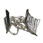 Magic Hair Comb Beaded Hair Clip Bun Bridal Hair 3" tall Photo 3