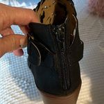 Qupid Western Black Embroidered Cut out Chunky Heel Shoe Boutique Womens 7 Photo 8