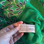 Tulle Green Sun Dress Keyhole Tie Back Floral Cruise Ready Size Small Photo 3