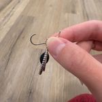 Black and Silver Dangly Oval Earrings Photo 2