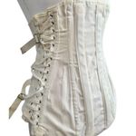 Camp Vintage Girdle Corset Lace Up Brace Boning USA S Small M Medium L Large 35 White Photo 0