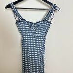 Free People  Lucinda Plaid Midi Dress in Blue Combo Size X-Small Photo 5