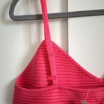 Aerie Women's L Texture Rib Knit Crop Top Hot Pink Corset Style TikTok Viral New Photo 5