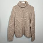 Caslon Women’s Tan Chunky Cable Knit Turtleneck Sweater Size Medium NWT Photo 18