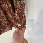 Beach Lunch Lounge Long Sleeve Orange Floral Blouse Shirt Size Small Photo 2
