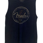 Lucky Brand Fender collab with tank XL crew neck burnout charcoal blue Photo 0