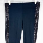 Mud Pie Tuxedo Stripe Leggings Black with Black Sequins Size S/M Photo 4