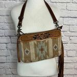 Western toiled leather Myra bag purse fringe Cowgirl, Boho, Aztec cowgirl Tan Photo 0