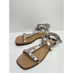 14th & Union Sandals Size 6.5 Finley Metallic Silver Studded Detail Photo 1
