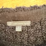 Adrianna Papell  Fuzzy Cardigan Sweater Black Open Front Boucle Knit Medium M Photo 3