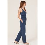 Faherty  Terra Blue Scoop Neck Sleeveless Straight Leg Organic Cotton Jumpsuit L Photo 1