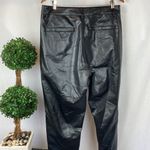 ASOS  Black Faux Leather Full Length Relax Fit Trouser Pants 34 Photo 1