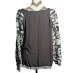 Layerz of Clothing Black Embroidered Blouse XL Rayon Floral Long Sleeve Bohemian Photo 5