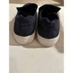 J/Slides NYC Navy Blue Suede Leather Slip On Platform Sneakers Size 6 Photo 4