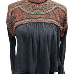 Free People Snow Bunny Embroidered Swing Top Women's Size Small Photo 0