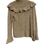 Willow & Clay  wo size Small soft brown wool blend sweater ruffle accent EUC Photo 0