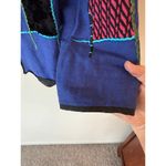 Alex Kim Multicolor Embroidered Patchwork Button Front Jacket Blue Women Medium Photo 2