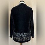 Jaclyn Smith Classic women’s Black Velvet Whimsigoth Button Front blouse|size:S Photo 1