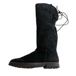 Lands' End Lands’ End Black Suede Knee High Lace Up Winter Riding Boots Women’s Size 6B Photo 1